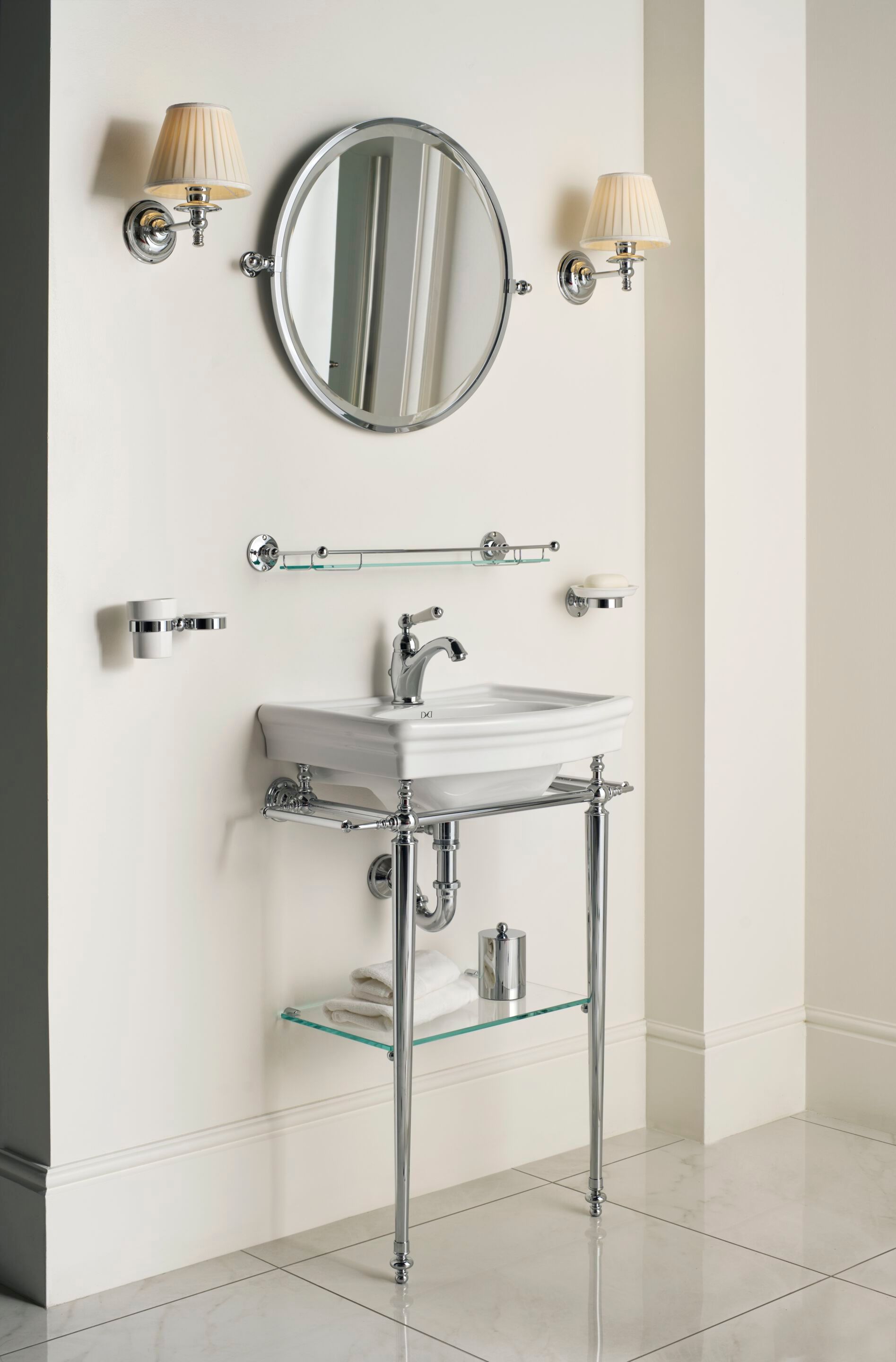 Консольный умывальник с держателем для полотенец Devon&Devon JOLIE ARCH-00011999