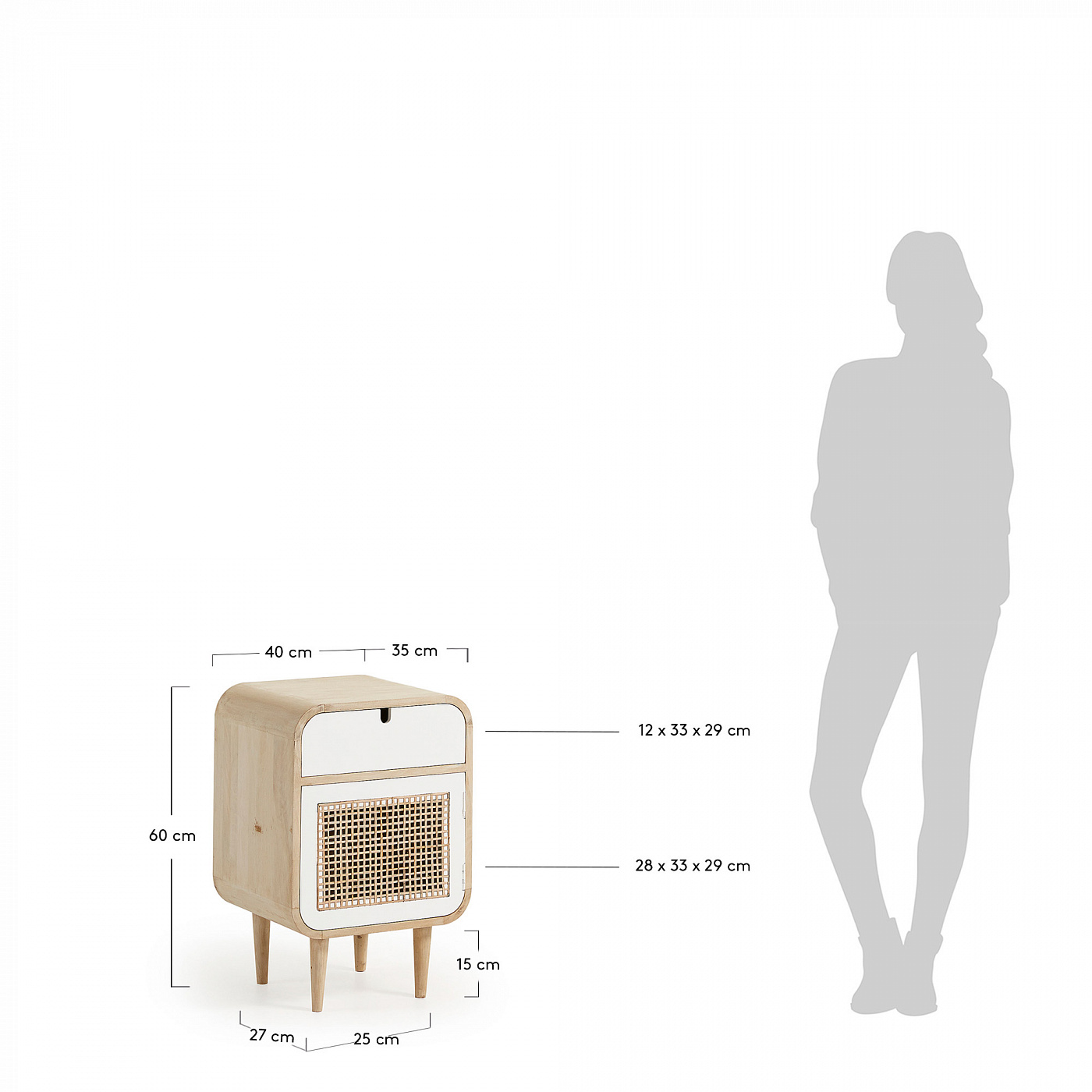 054368 Прикроватная тумба Gerald 40x60 манго тростник La Forma Georg  - Вид №4