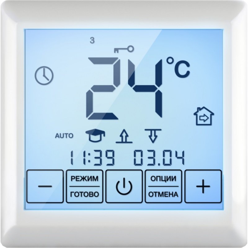 Хронотермостат SE 200 ТЕПЛОЛЮКС цифровой термостат (программируемый) с сенсорным дисплеем белый 430565131421000000 - Вид №1