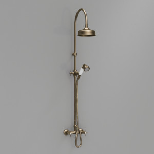 7398K2 Душевая стойка с верхним душем 20 и душевым комплектом, цвет Бронзовый Kerasan RETRO Италия