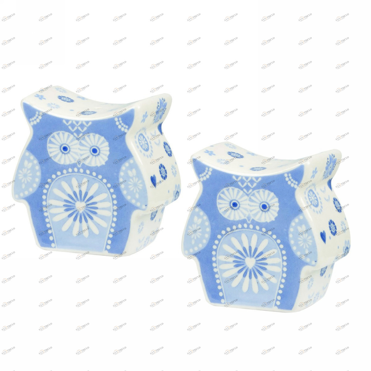 Солонка и перечница керамические голубые "Пензанс" от The Caravan Trail CHURCHILL ДИЗАЙНЕРСКИЕ 00-3951989 Белый;голубой 