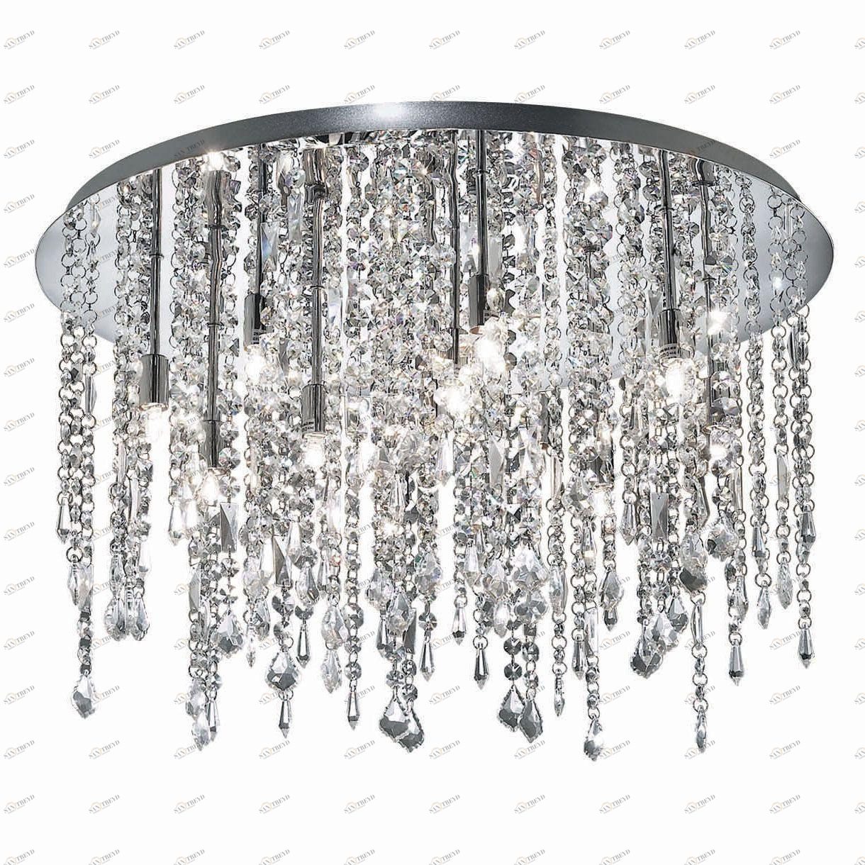 Потолочный светильник Ideal Lux Royal PL12 IDEAL LUX ДИЗАЙНЕРСКИЕ, КАСКАДНЫЕ 074052 Прозрачный;хром 