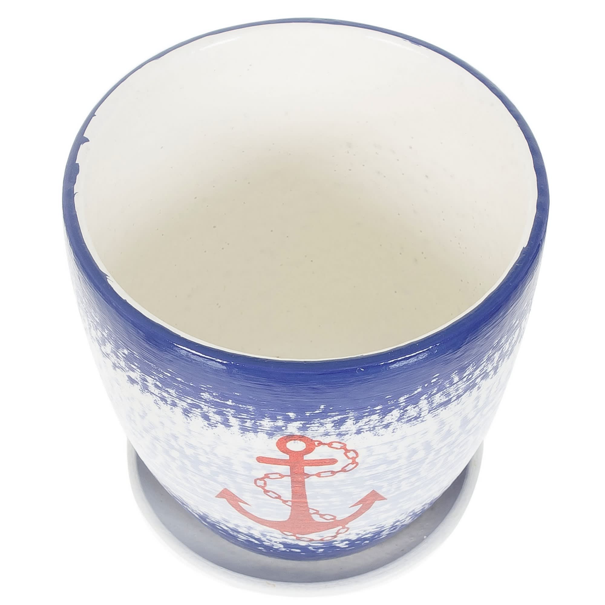 18875227 Горшок цветочный Бриз ø12 h11 см v0.8 л керамика бежевый/синий/красный Santreyd  - Вид №1