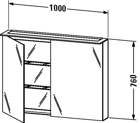 XL759507272 X-Large Зеркальный шкафчик Дуб брашированный, натуральный шпон Duravit - Вид №1