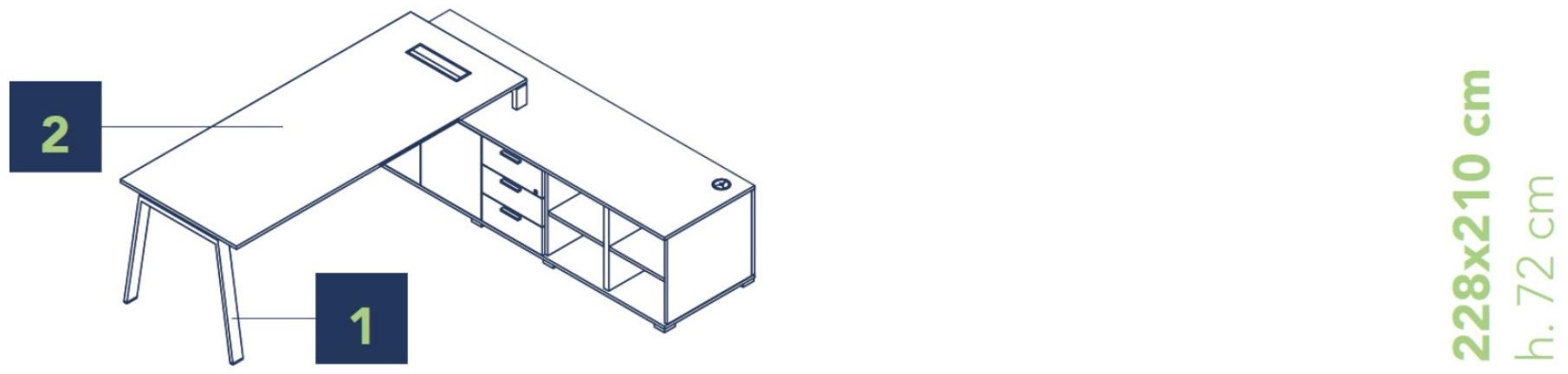 Bralco Письменный стол из дуба со встроенной полкой Take off sun-id-1374721 - Вид №4