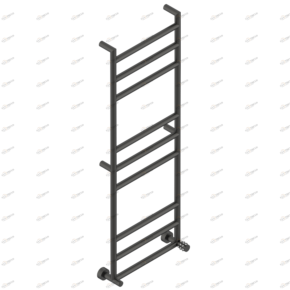 A2N-TWR9H1 Полотенцесушитель Современный круглый, 9 перекладин, 533 мм x 1487 мм, водяной, с 1 декоративной крестовой рукояткой Thg-paris Mossi со светлым хрусталём Покрытие PVD матовая бронза A2N-TWR9H1 CAT.F