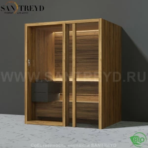 Effegibi YOKU.G45 BI.70300023 Био-сауна с правой дверью. Мощность: 4,5 кВт макс. Размеры: длина 174 см, ширина 132 см. Отделка: термообработанное дерево