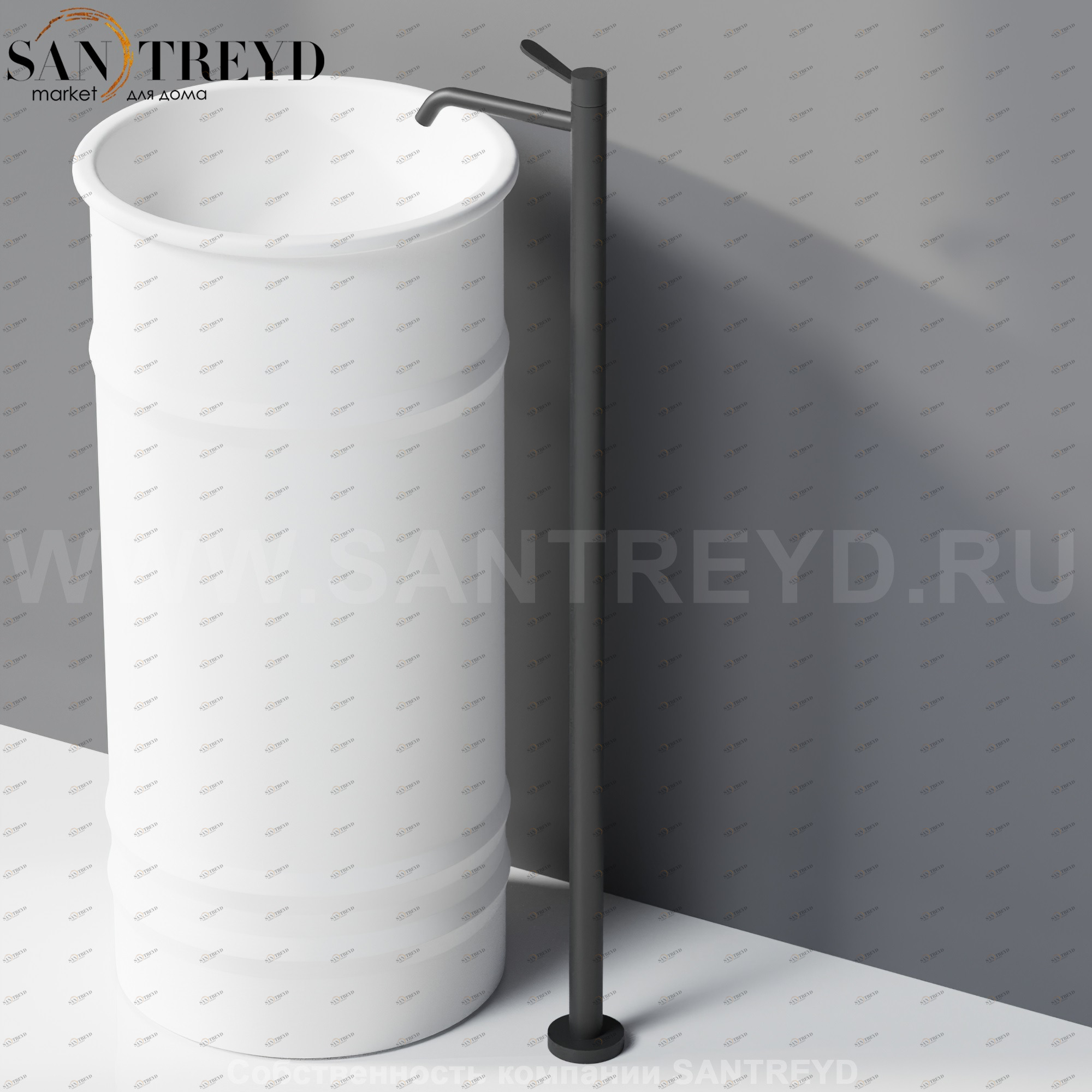 Напольный смеситель AFEZ004E FEZ 2 для раковины черный матовый Agape