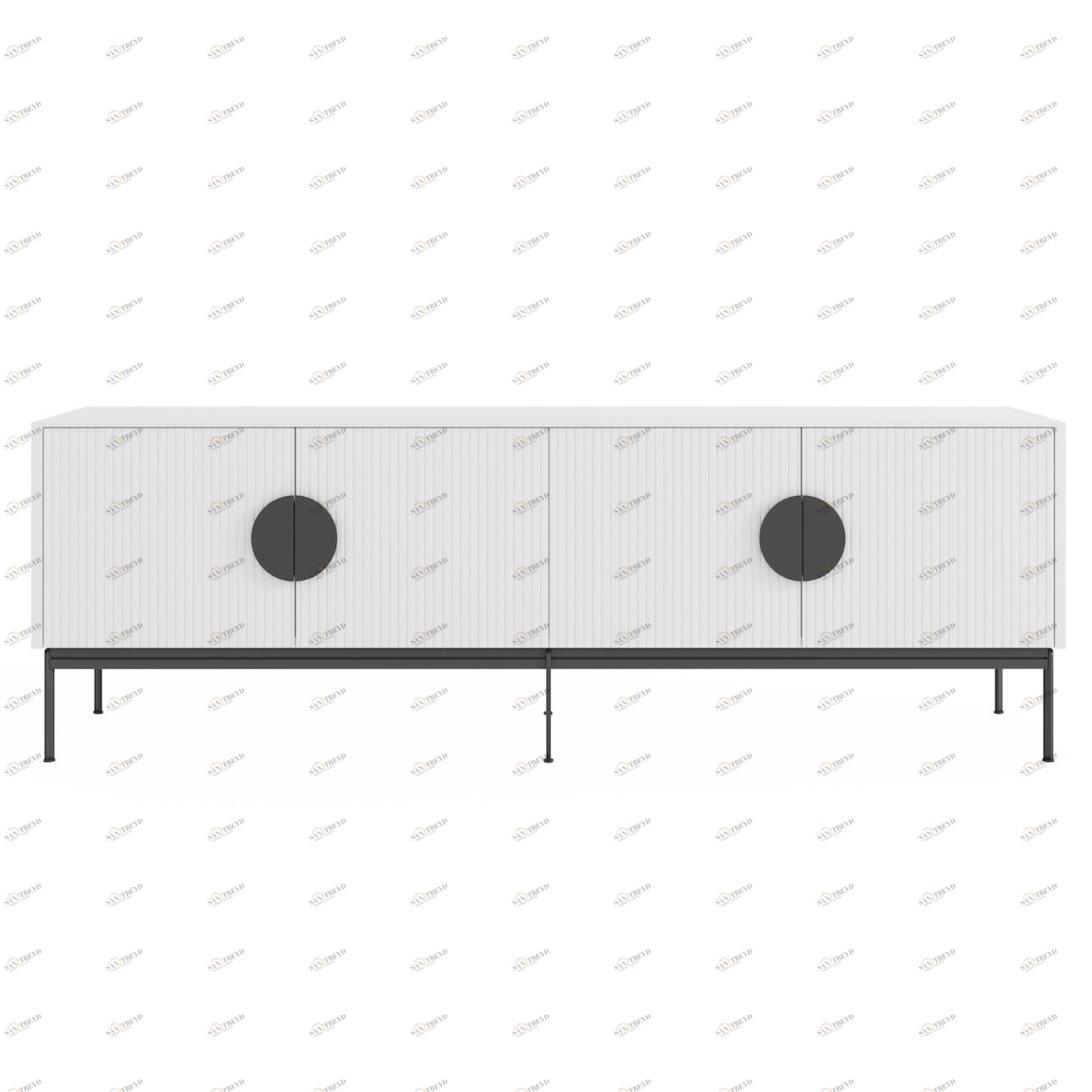 Тумба под телевизор белая с черными ножками Alto BRAGIN DESIGN LIVING 00-3974635 Белый