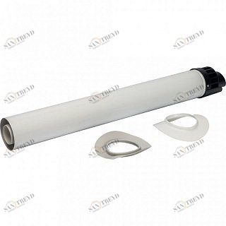 Труба дымохода STOUT коаксиальная ПП 60/100  854 мм с проходом через стену и оконечником SCA8610010854