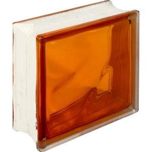 Стеклоблок Богема Волна цвет ярко-оранжевый