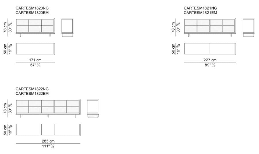 Кожаный деревянный низкий офисный шкаф i 4 Mariani Декартовый ARCH-00113240 - Вид №4