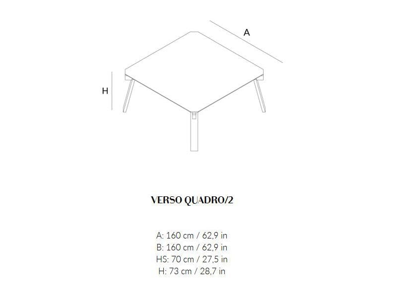 Квадратный обеденный стол из массива дерева Lando VERSO QUADRO ARCH-00051380 - Вид №6