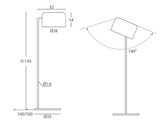 Регулируемая металлическая светодиодная напольная лампа Olé Lighting горшок ARCH-00034072 - Вид №2
