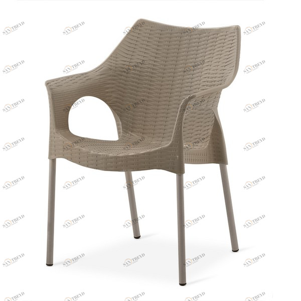 Пластиковый стул коричневый Cream AFINA МЕБЕЛЬ ДЛЯ ЛЕТНЕГО КАФЕ 130427 Коричневый 