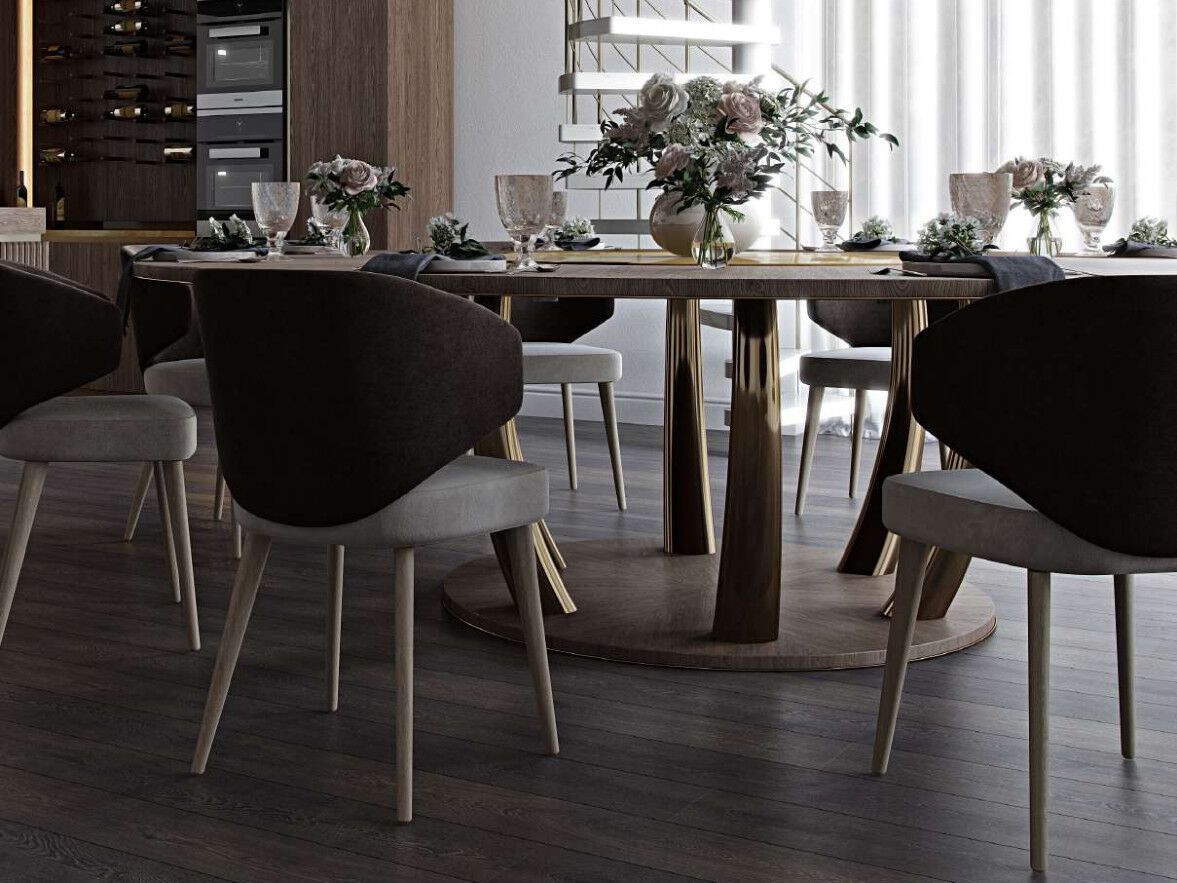 Деревянный мягкий стул с подлокотниками EUPHORIA JUNGLE ARCH-00089289