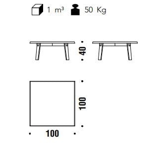 Квадратный журнальный столик из дуба MOROSO натуральный ARCH-00052585 - Вид №4