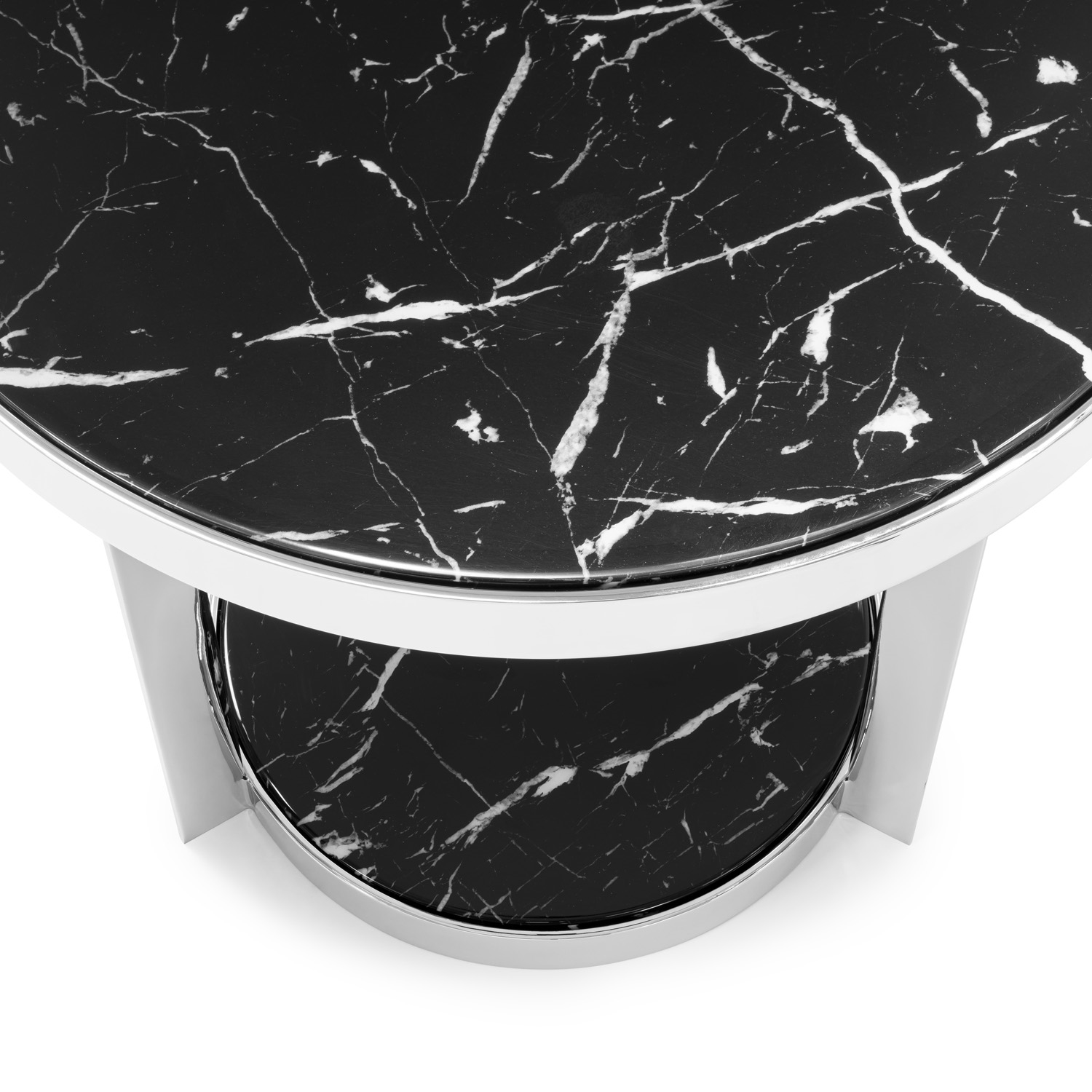 450274-18 ABHIKA БОКОВОЙ СТОЛ FAME H58 D55 WHITE/GOLD  - Вид №3