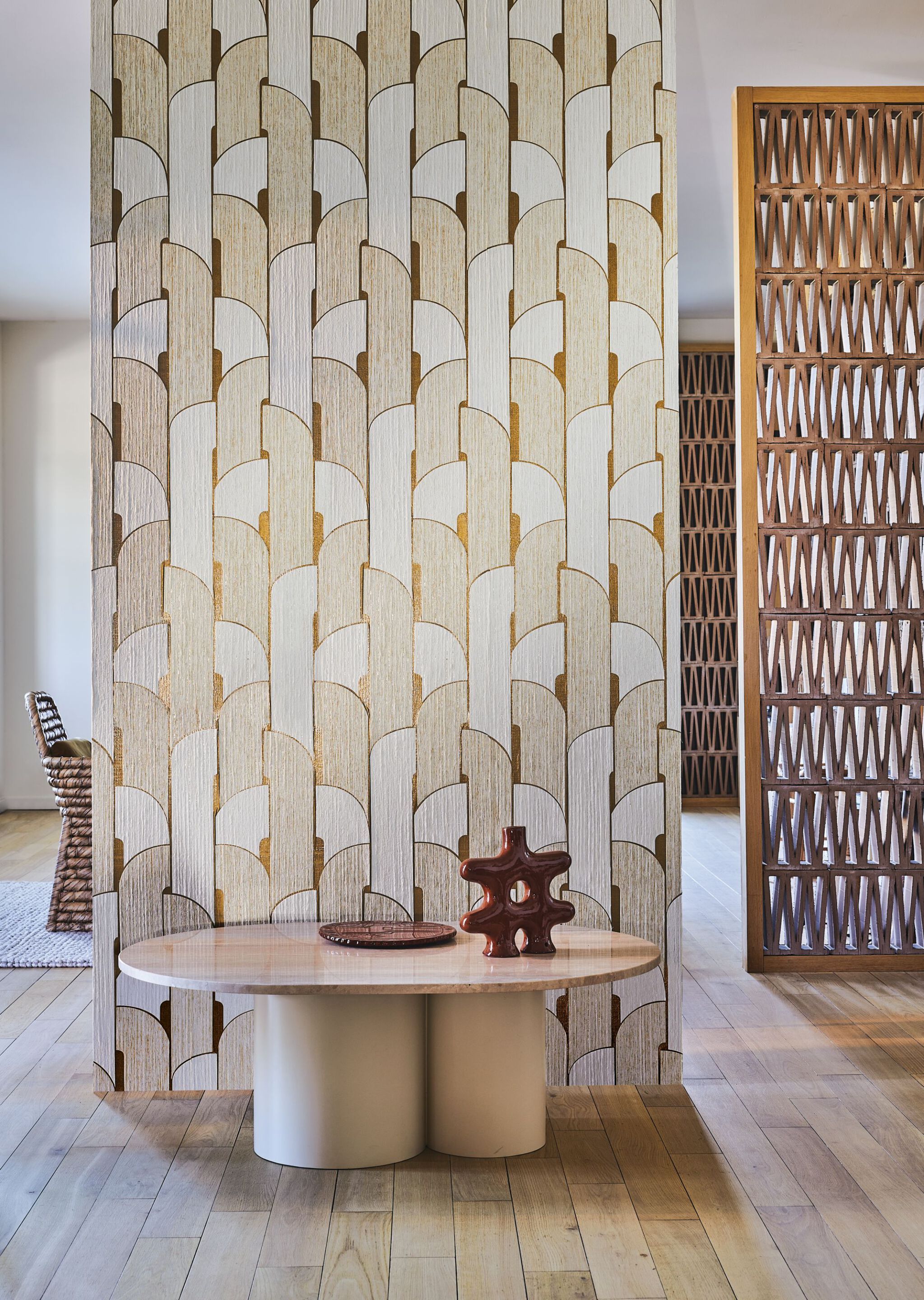 Вискозная настенная ткань с графическим рисунком Casamance Solal ARCH-00122911 - Вид №2