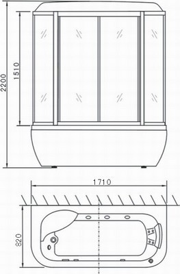 A-0734 Душевой бокс Appollo A Santreyd - Вид №2
