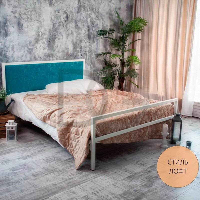 Кованая двуспальная кровать 180х200 белая "Лоренцо" FRANCESCO ROSSI ЛОРЕНЦО 134692 Белый;голубой  - Вид №2