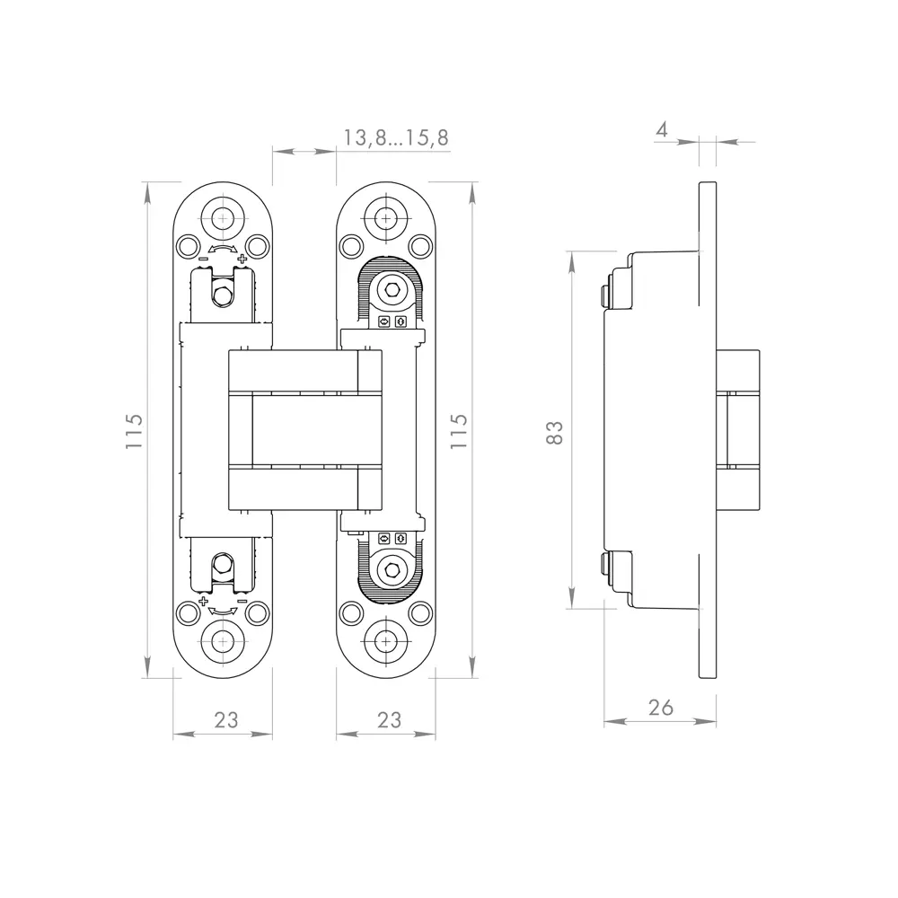 Скрытая петля дверная U3D3000 115x23x26 мм ЦАМ цвет золото ARMADILLO STLM-2107150 - Вид №5
