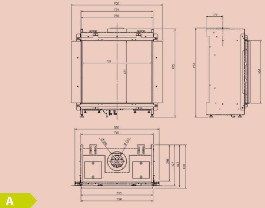 Element4 Настенный газовый стальной камин с панорамным остеклением sun-id-1440586 - Вид №6