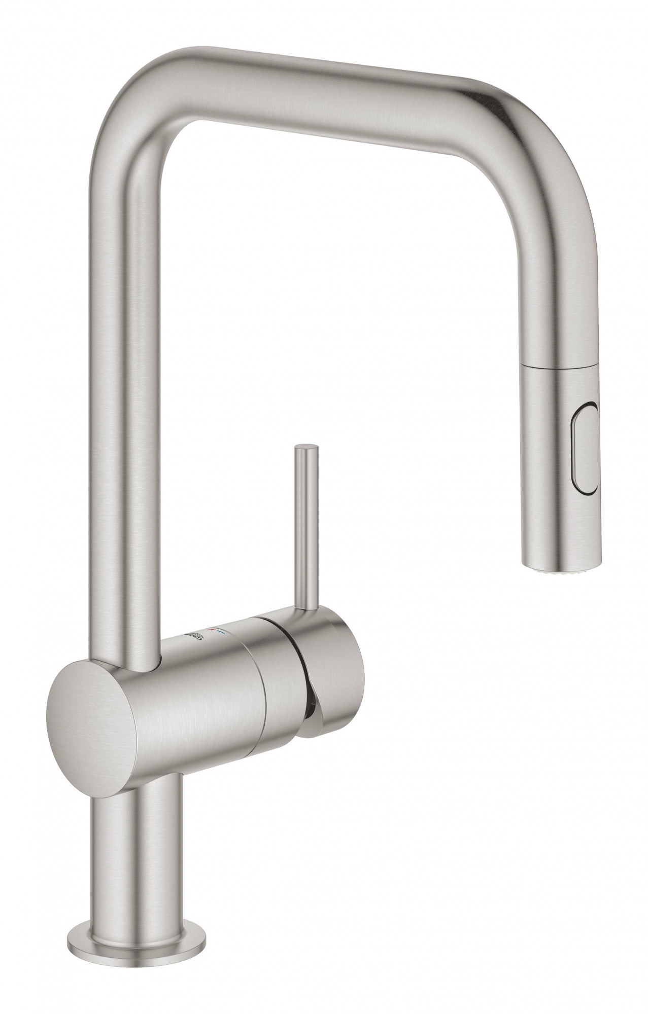 Смеситель для кухни GROHE Minta, выдвижной излив, суперсталь (32322DC2)