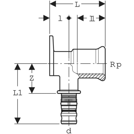 GEBERIT 612.289.00.5 Водорозетка Geberit Mepla 90°  - Вид №2