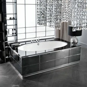 Ванна  Zurigo 130x215 в отделке VETRO specchio fumè MILLDUE MAJESTIC