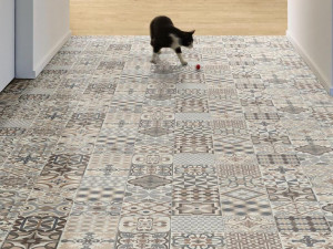 Нескользящий виниловый пол с цементным эффектом