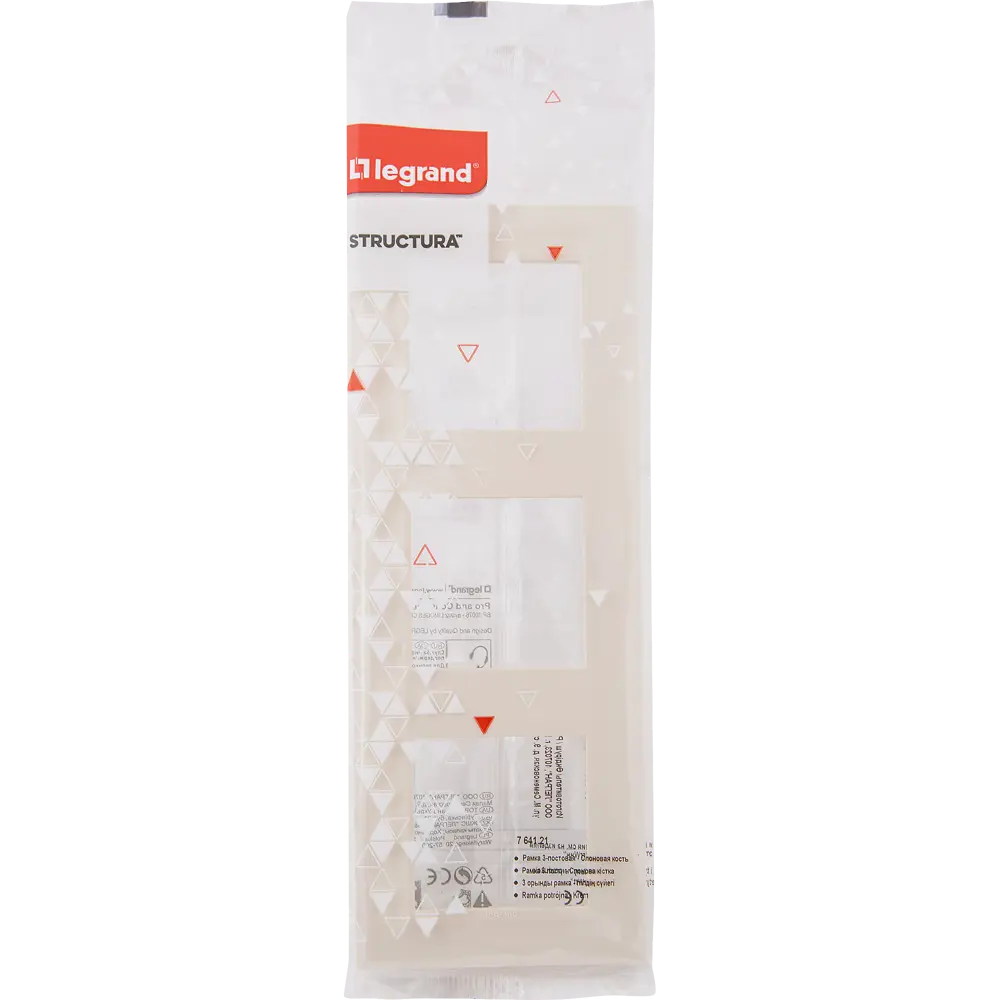 82064598 Рамка для розеток и выключателей Legrand Structura 3 поста, цвет слоновая кость STLM-0018589 - Вид №3