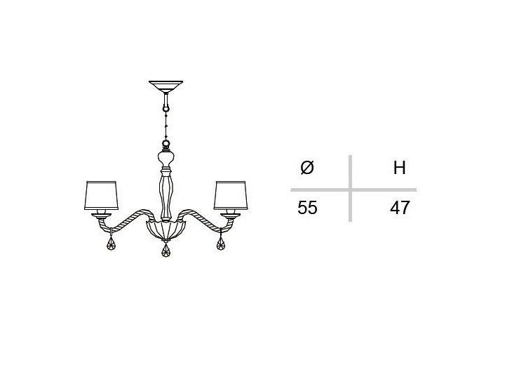 Italamp 346/5 cri. Bianco/SW Strass/C люстра подвесная 71451 - Вид №1