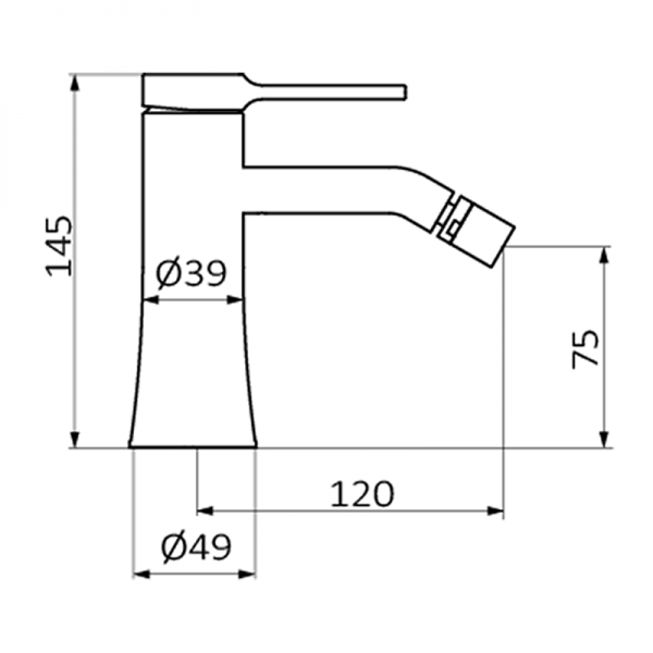 47715470 PREMIUM Женский Биде Смеситель Хром GRB MIXERS Time - Вид №1