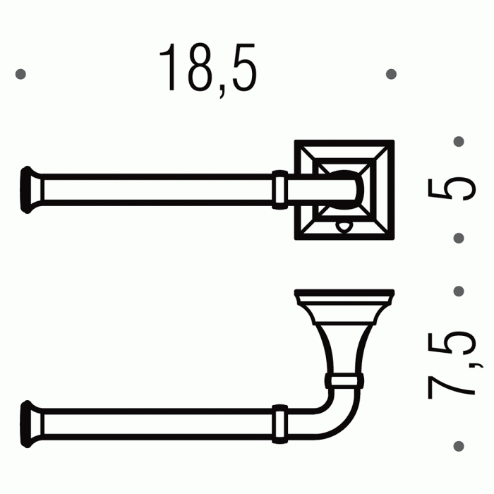 B3208 SX BR Держатель туалетной бумаги (бронза) COLOMBO PORTOFINO Colombo Design - Вид №1