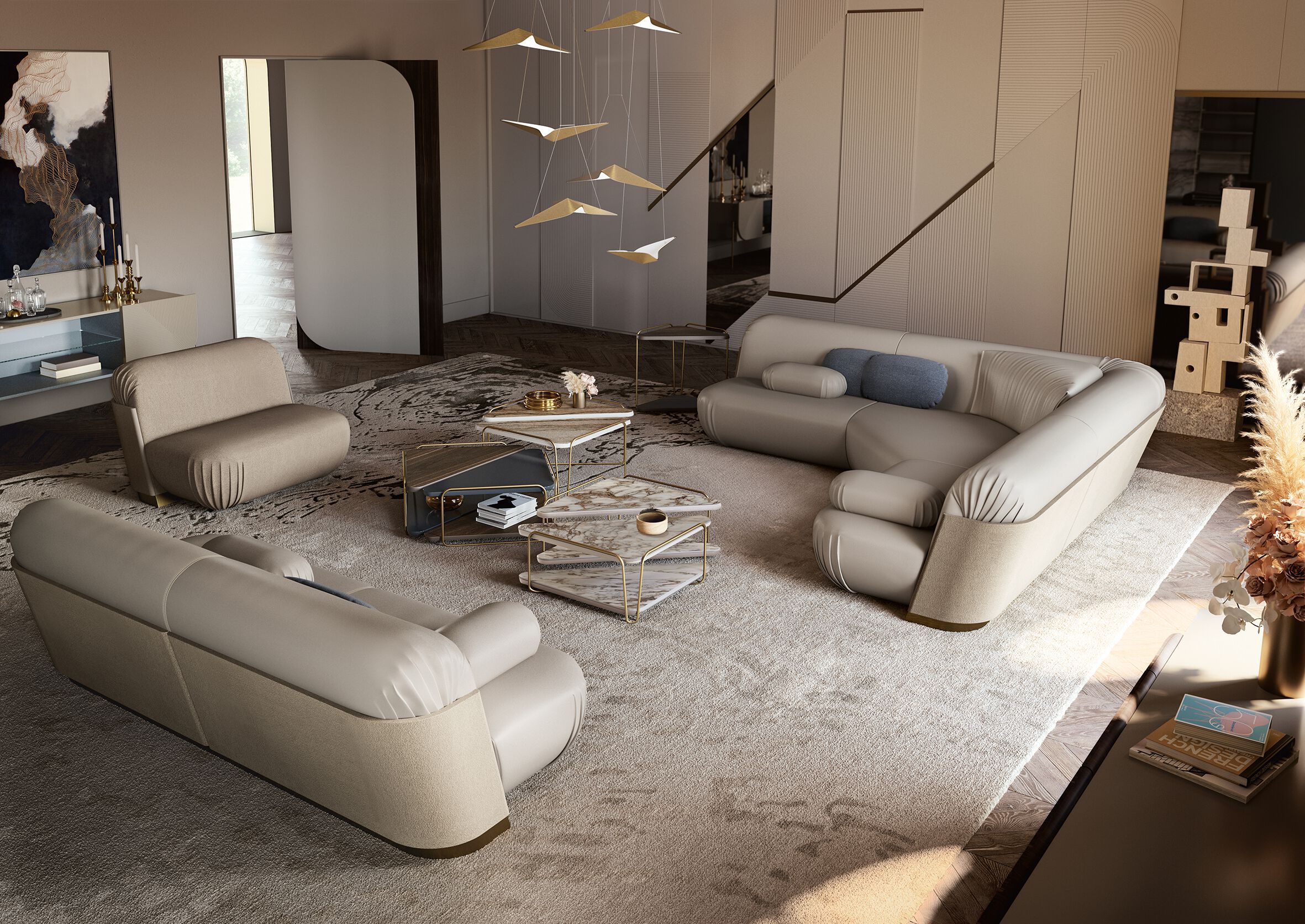 Керамический треугольный журнальный столик Bizzotto Italia Нара ARCH-00152814 - Вид №1