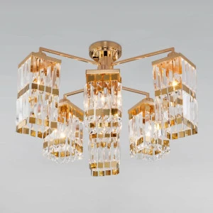 Потолочная люстра Eurosvet Barra 10100/6 золото/прозрачный хрусталь Strotskis EUROSVET ДИЗАЙНЕРСКИЕ, BARRA 00-3888687 Золото;прозрачный
