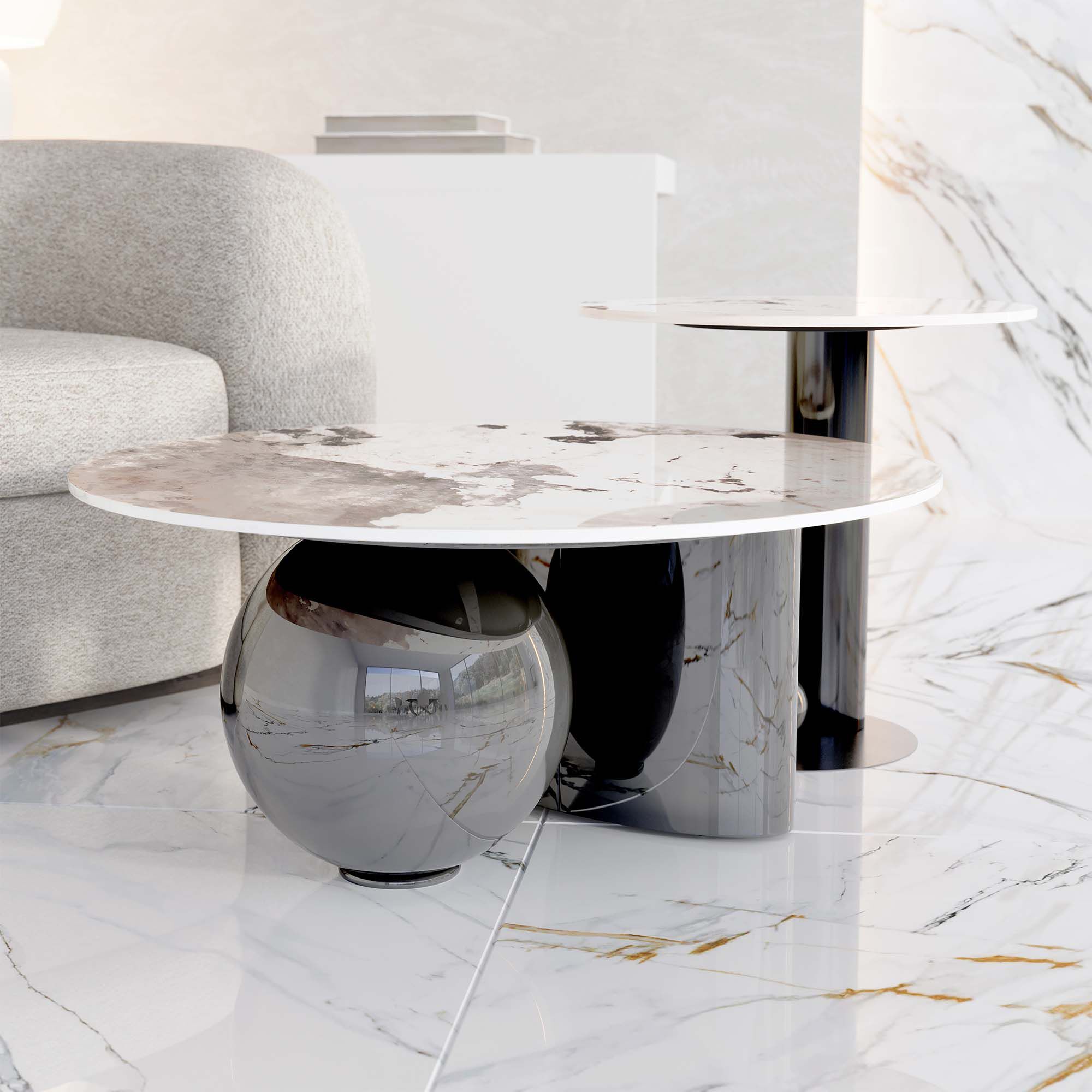 Круглый журнальный столик из спеченного камня GIULIA GRILLO PARIGI ARCH-00107294 - Вид №3