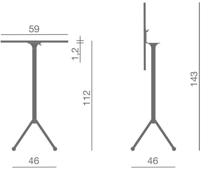 Kastel Круглый складной высокий стол Kaleox Kk61trn - Вид №1
