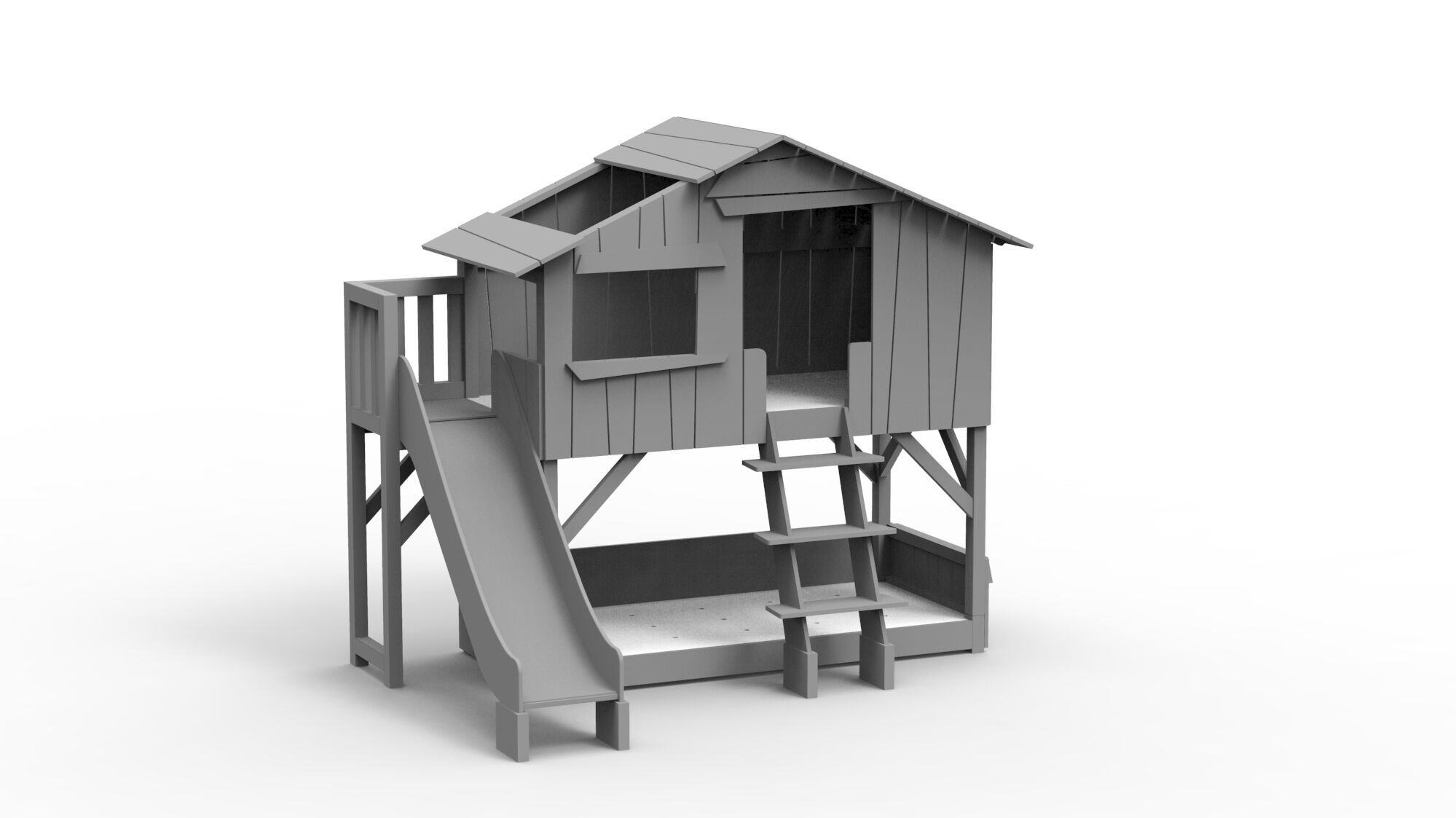 Двухъярусная кровать из МДФ с горкой и платформой Mathy by Bols TREEHOUSE BEDS &amp ARCH-00002332 - Вид №13