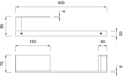 Ceadesign Держатель для полотенец с полкой для хранения слева Lutezia -accessori Ltz 104 - Вид №1
