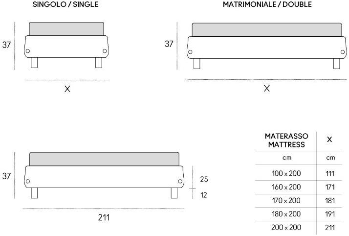 Casamania & Horm Одинарный или двойной мягкий и съемный чехол Sommier Sommier sun-id-1400989 - Вид №1