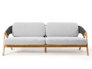 3-местный садовый диван из тика и плетеной веревки