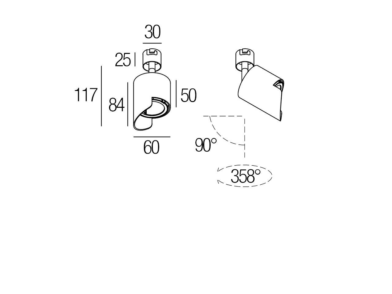 Wall washer orientabile a LED a soffitto Flexalighting LAD F10 WW ARCH-00120303 - Вид №2