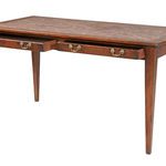 0045-57 Коричневый кожаный письменный стол ijlbrown  - Вид №6