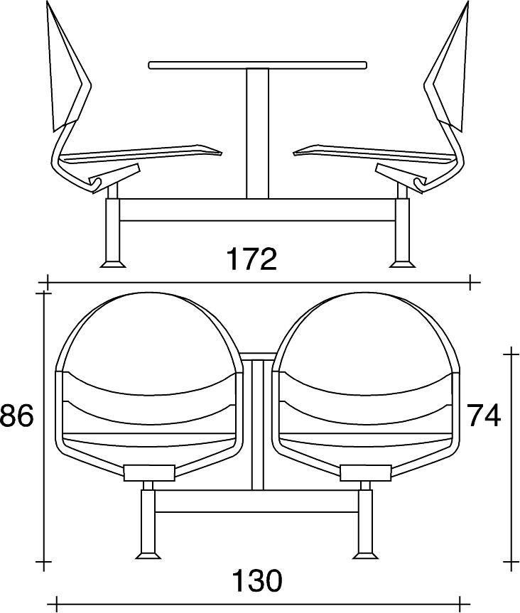 TALIN Пластиковая скамейка со встроенными стульями Delfi sun-id-1400983 - Вид №3