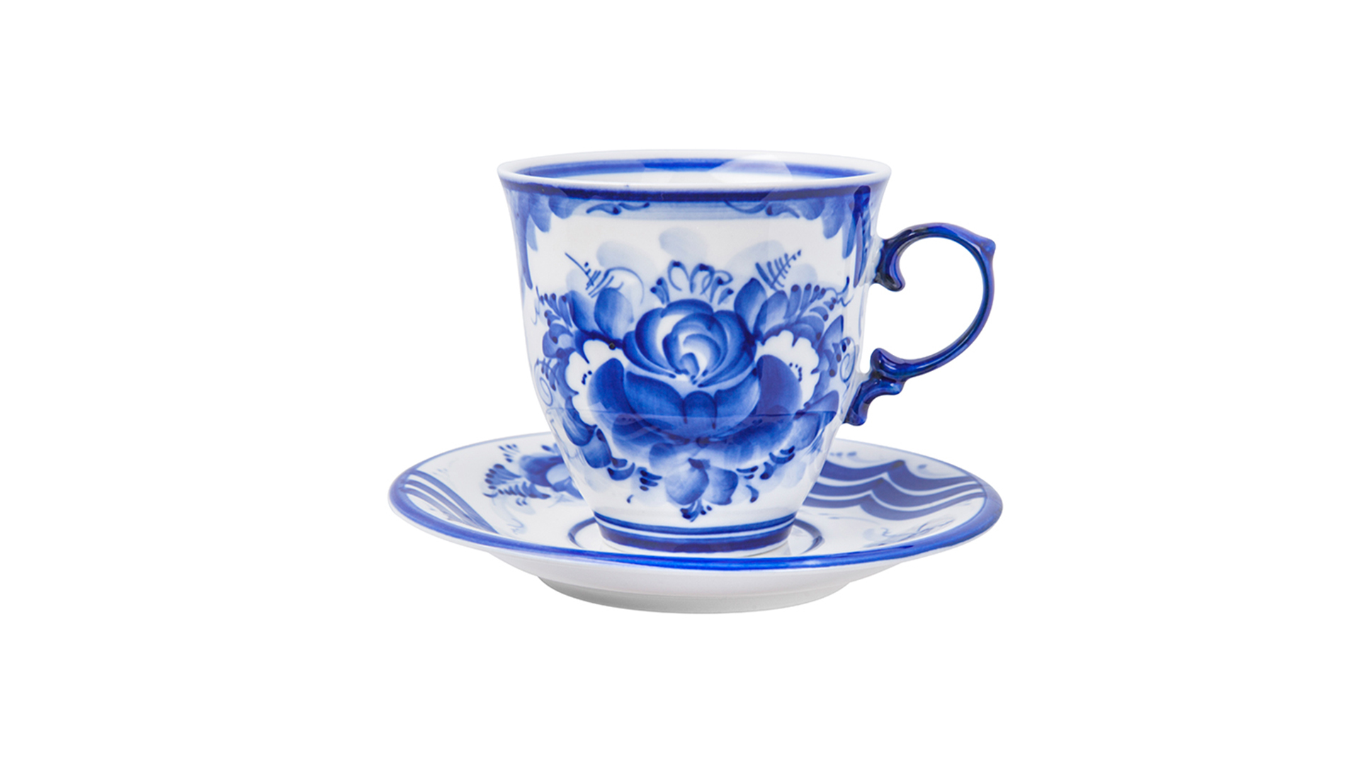 10617055 Гжельский фарфоровый завод Чайная пара "Чародейка" нр (авт.работа)  - Вид №2