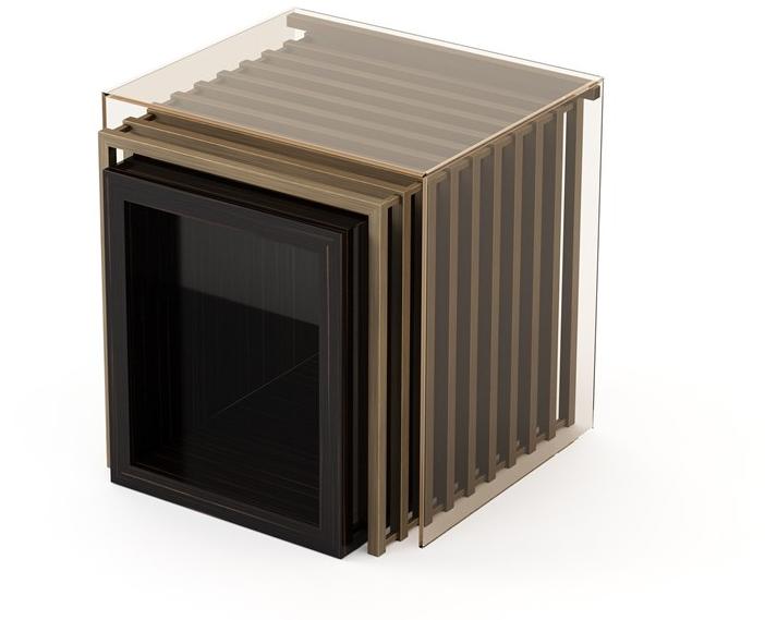 Stylish Club Прямоугольный журнальный столик из дерева и стекла His Scf.hi04 - Вид №1