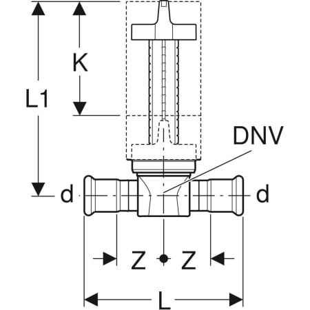 94912 Шаровой кран для скрытого монтажа Geberit Mapress Geberit  - Вид №2