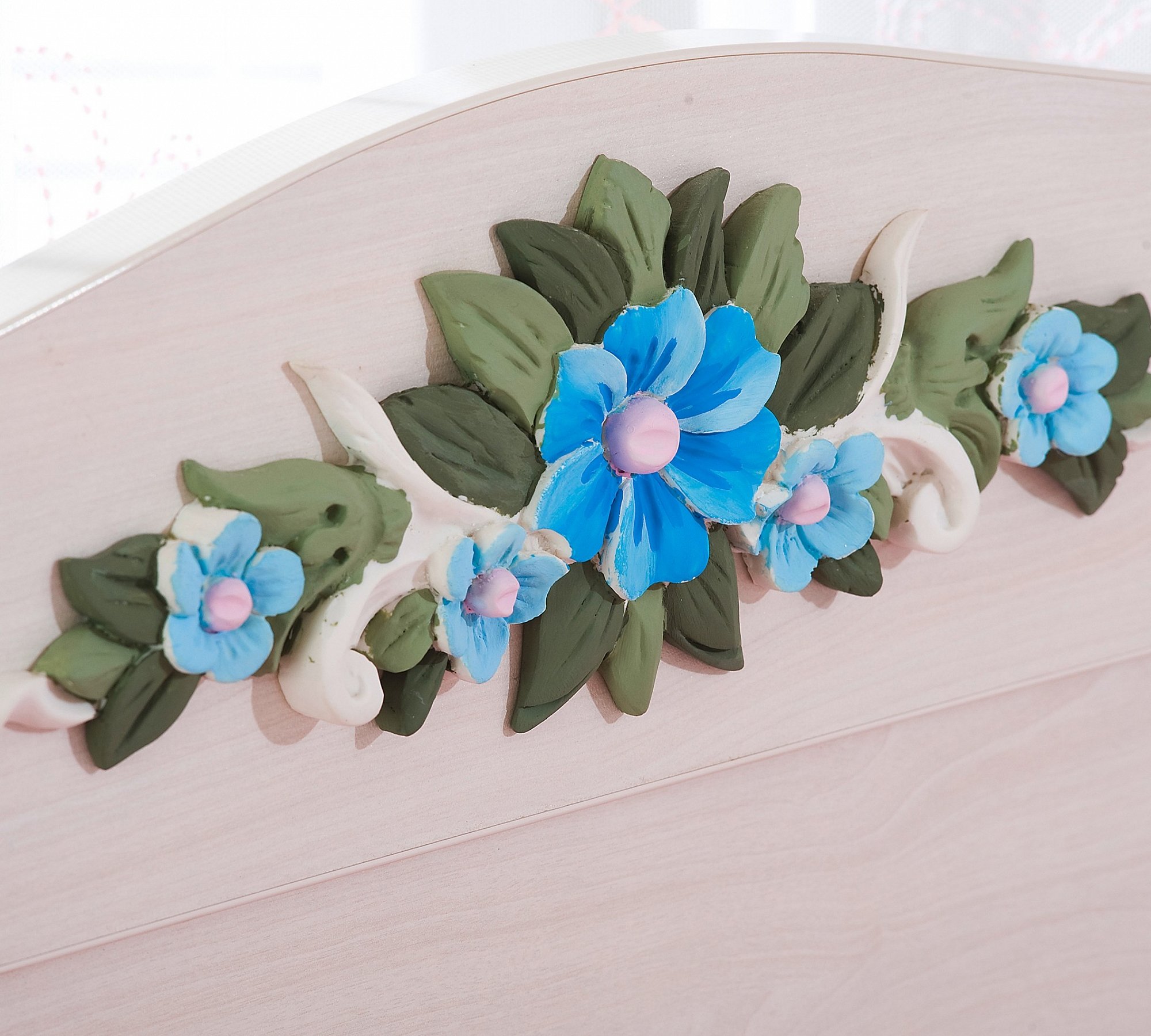 Кровать деревянная односпальная 100х200 см беленый дуб Flora CILEK FLORA 00-3832287 Бежевый Santreyd - Вид №1